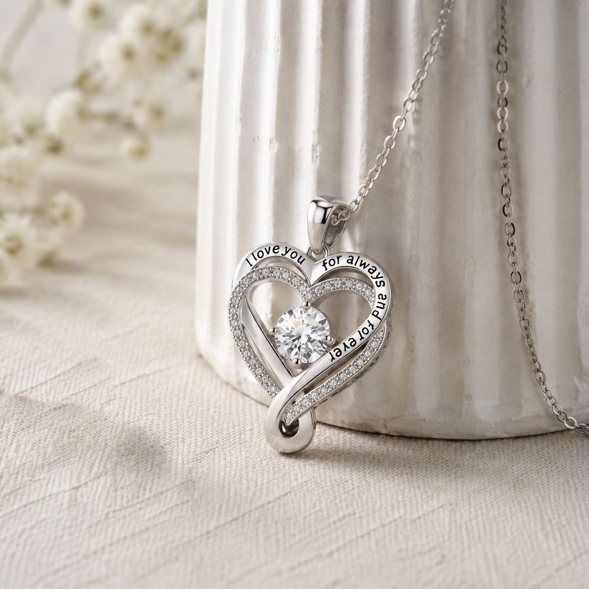 "TO MY WIFE" Forever & Always Heart Necklace