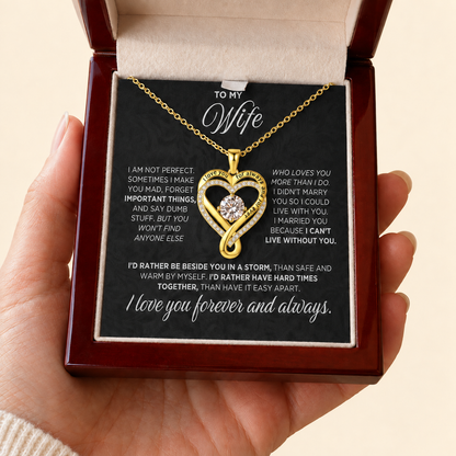 "TO MY WIFE" Forever & Always Heart Necklace