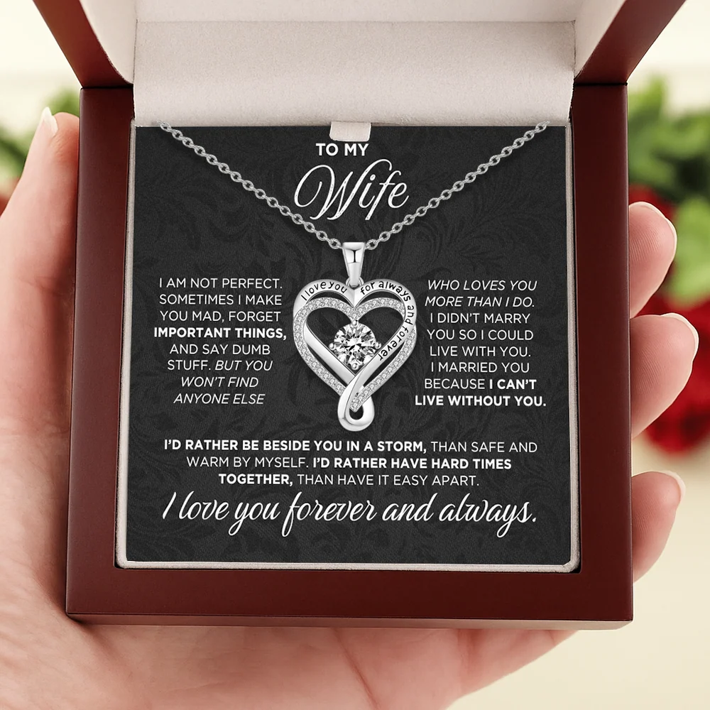 "TO MY WIFE" Forever & Always Heart Necklace