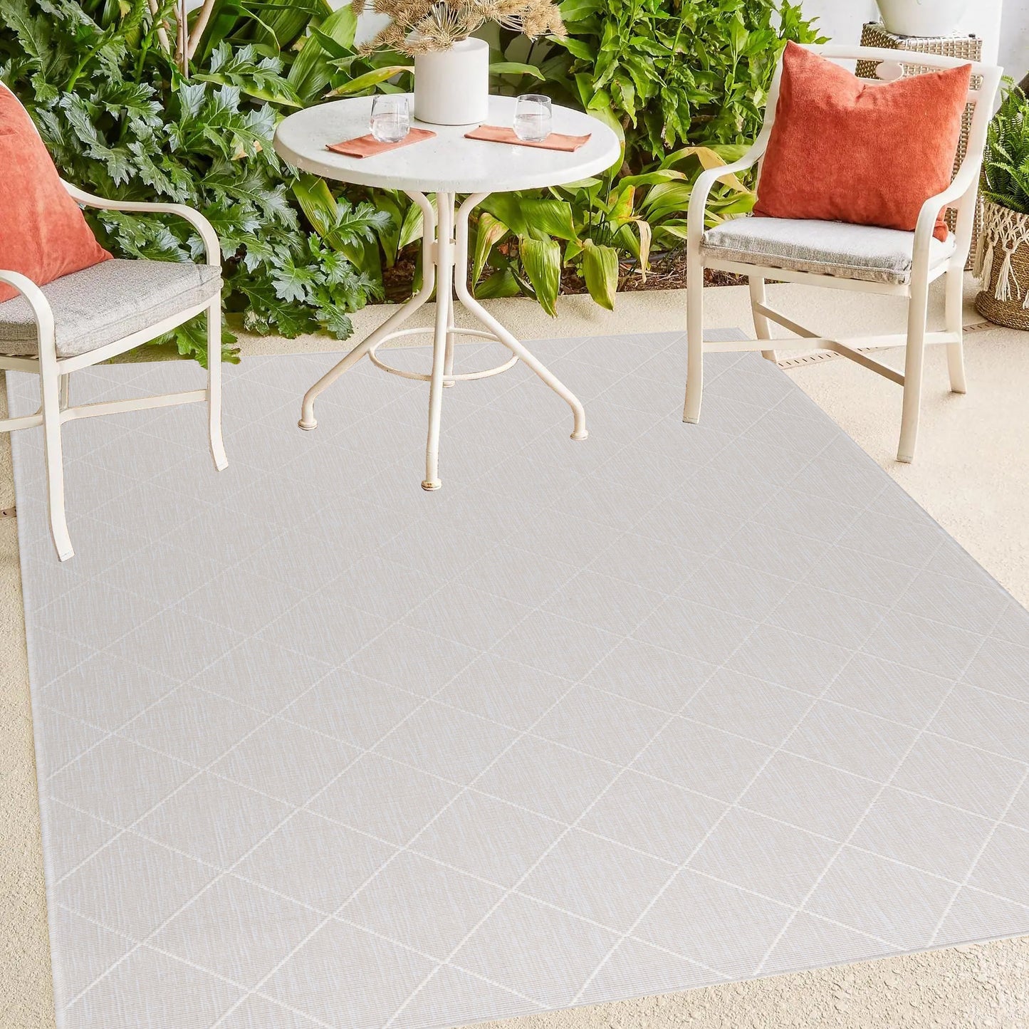 In- und Outdoor Teppich Flachflor Kurzflor Terrasse Garten